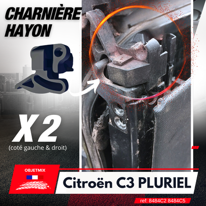 Kit 2 Charnières Hayon - CITROEN C3 PLURIEL - Gauche & Droit