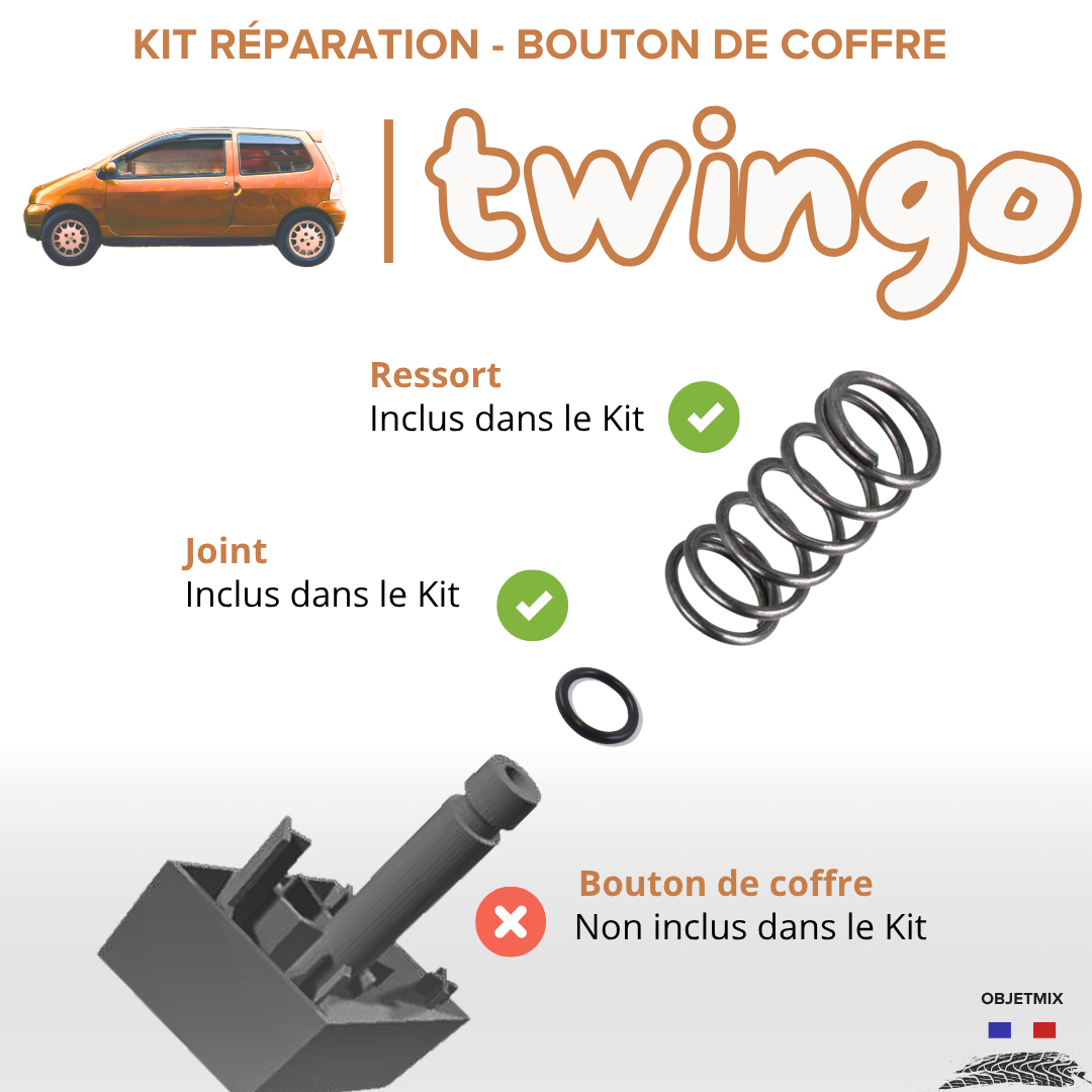Kit Réparation pour Coffre Renault Twingo 1 - Joint + Ressort