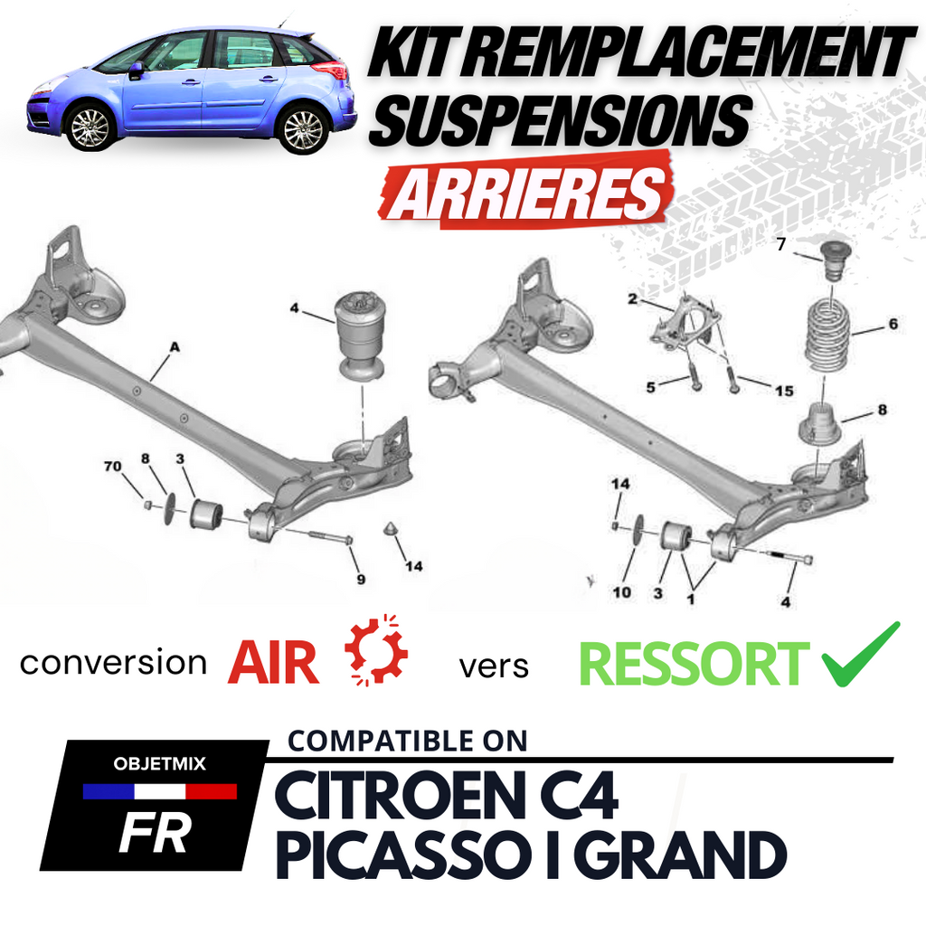 Kit Conversion Suspension - Citroën C4 Picasso I Grand - Air vers Ressort