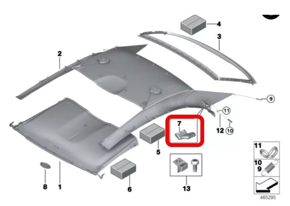 Fixation Volets Montant BMW Cabriolet E30/E36 – réf 54375A19AA6