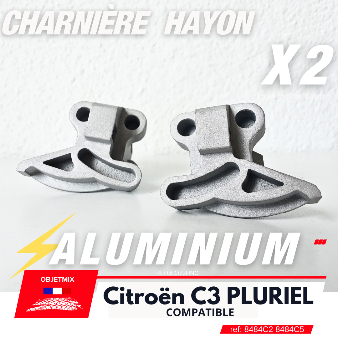 Kit 2 Aluminum Tailgate Hinges - CITROËN C3 PLURIEL - Left & Right