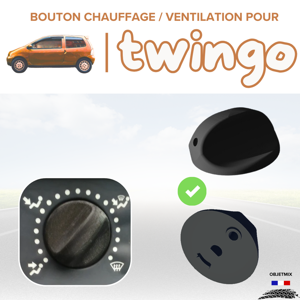 🔥 Bouton Chauffage / Ventilation Renault Twingo 1 - Kit B - Lot de 3