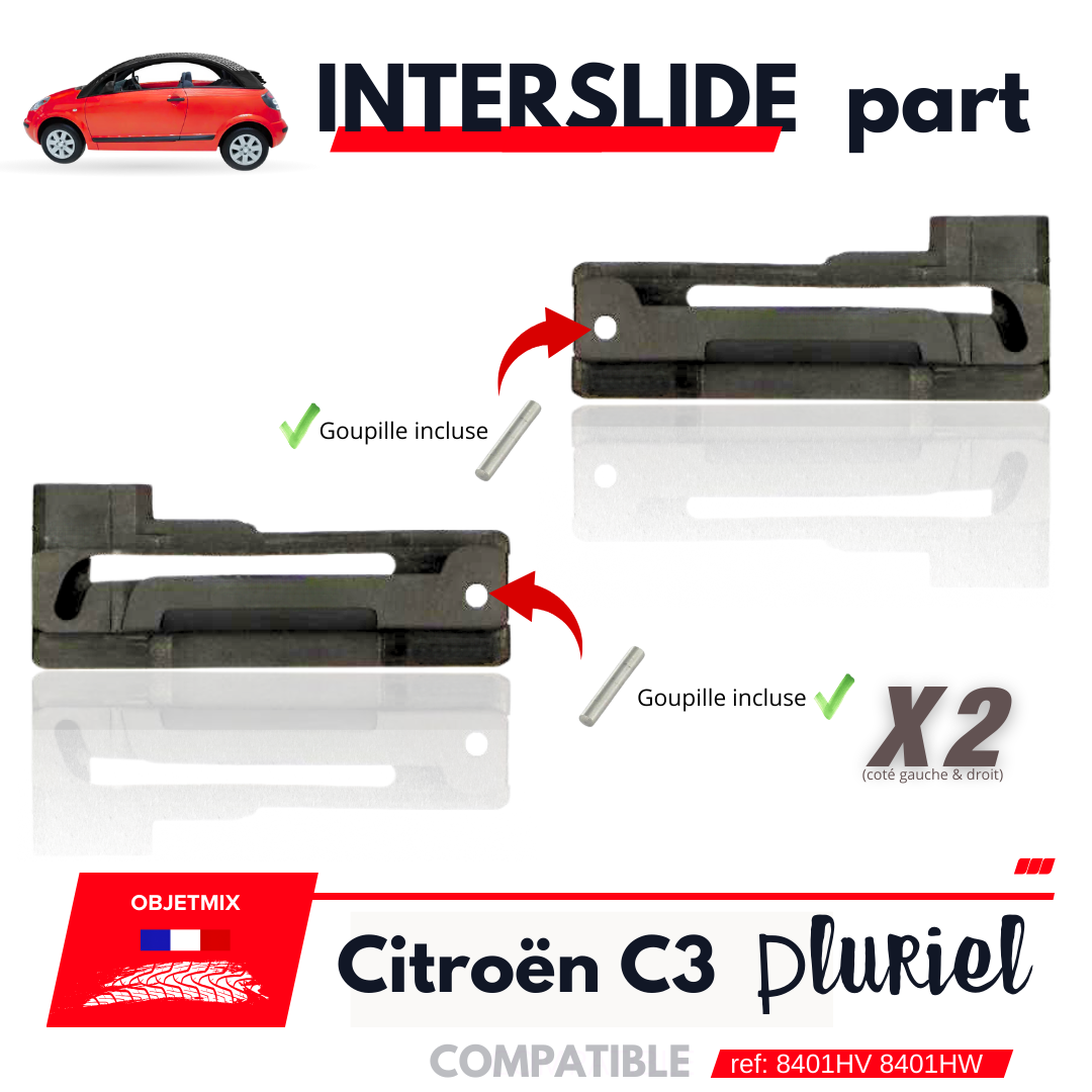 Kit Réparation Interslides Capote - Citroën C3 Pluriel - 8401HV 8401HW