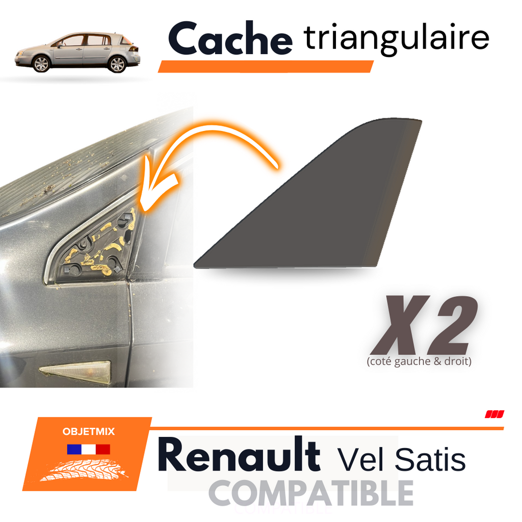 Kit 2 Caches Aile avant - Renault Vel Satis - Coté passer & Conducteur